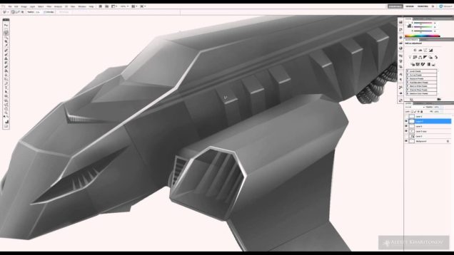 Tutorial “Drawing spaceship from sketch”