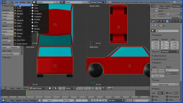 Blender Tutorial Making a Simple Model of a Car Part 2