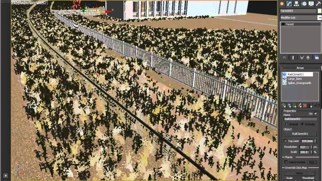 Forest Pack Tutorial: Modern Barn, Part 3 – Creating the fence, overgrowth and bushes