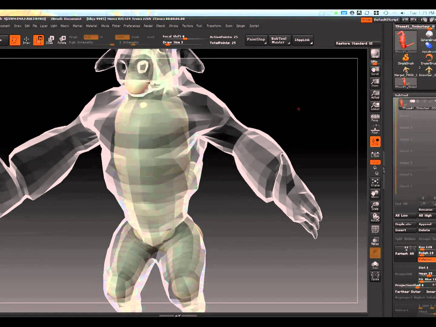 Posing Characters in Zbrush using a Zsphere Rig - 3DM3.com.