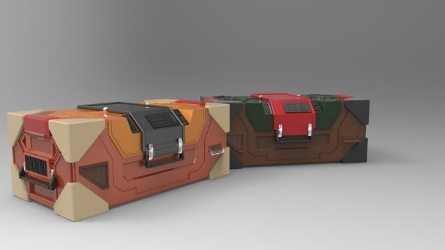 Zbrush sci fi Props, hard surface box 3d